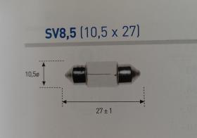 LAMPARAS DE COCHE AMOLUX 490 - PLANOFIER 12V 5W 27MMM