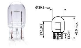 LAMPARAS DE COCHE AMOLUX 63 - SIN CASQUILLO T-20 12V 21W W3X16D