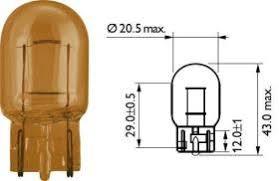 LAMPARAS DE COCHE AMOLUX 63A - SIN CASQUILLO T-20 12V 21W W3X16D AMBAR