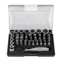 JBM HERRAMIENTAS 52198 - ESTUCHE DE 38 VASOS/PUNTAS + CARRACA MINI