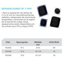 MONTAJE DE CAMARAS Y NEUMATICOS VF06 - PARCHE CUBIERTA VF-6 50X50 MM ( 80 UNIDADES )