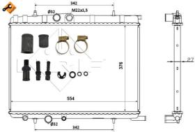 NRF SISTEMA TERMICO DEL MOTOR 53424 - RADIADOR PEUGEOT 206 1.4 99-