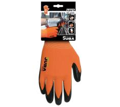 GUANTES JUBA HAC5440/9 - GUANTE NYLON NARANJA PALMA NITRILO NEGRO 9