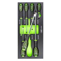JBM HERRAMIENTAS 53944 - SET DE 7 DESTORNILLADORES PLANO CON MODULO EVA CARBONO