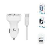 CARGADORES PARA MOVIL CC9981 - CARGADOR COCHE 2USB 2.4A + CABLE TIPO C