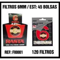 RASTA PRODUCTOS PARA FUMADOR FI0001 - FILTROS 6MM BOLSA DE 120 FILTROS (CAJA 45 BOLSAS )