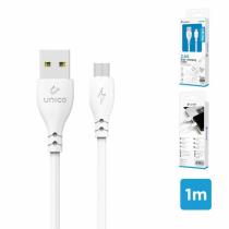 UNICO CB1805 - CABLE DE DATOS Y CARGA MICRO USB 1M OD 3.5MM - BLANCO