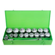 JBM HERRAMIENTAS 51616 - ESTUCHE METÁLICO CON 22 PIEZAS DE AUTOCLÉ DE 1" HEXAGONAL