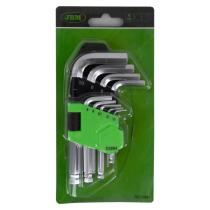 JBM HERRAMIENTAS 53954 - SET 9 LLAVES ALLEN CORTAS CON PUNTA REDONDA