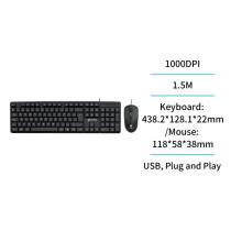 CARGADORES PARA MOVIL KB1574 - COMBO TECLADO Y RATON CON CABLE 3D NEGRO