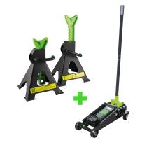 JBM HERRAMIENTAS SERIE330P - GATO 3,5T + JUEGO 2 CABALLETES 3T + LAMPARAS AMOLUX