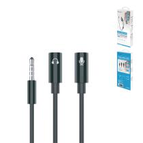 UNICO AC8310 - CABLE DE AUDIO JACK 3.5MM MACHO A JACK 3.5MM AUDIO Y MICROFO